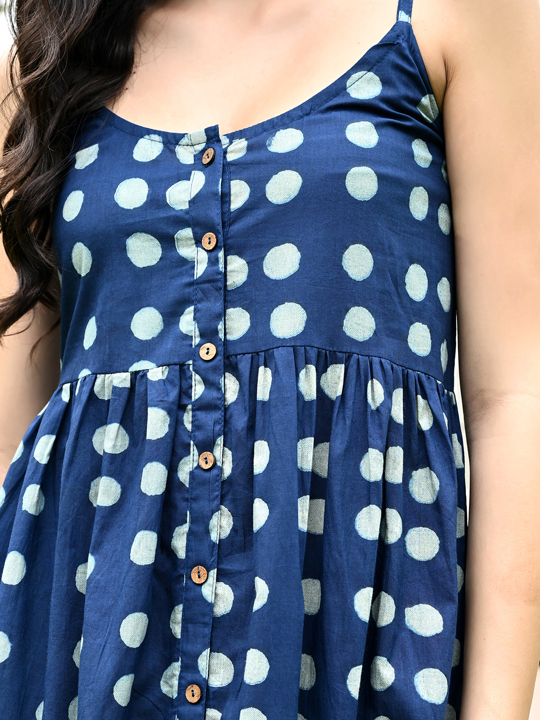 Indigo Polka Dress