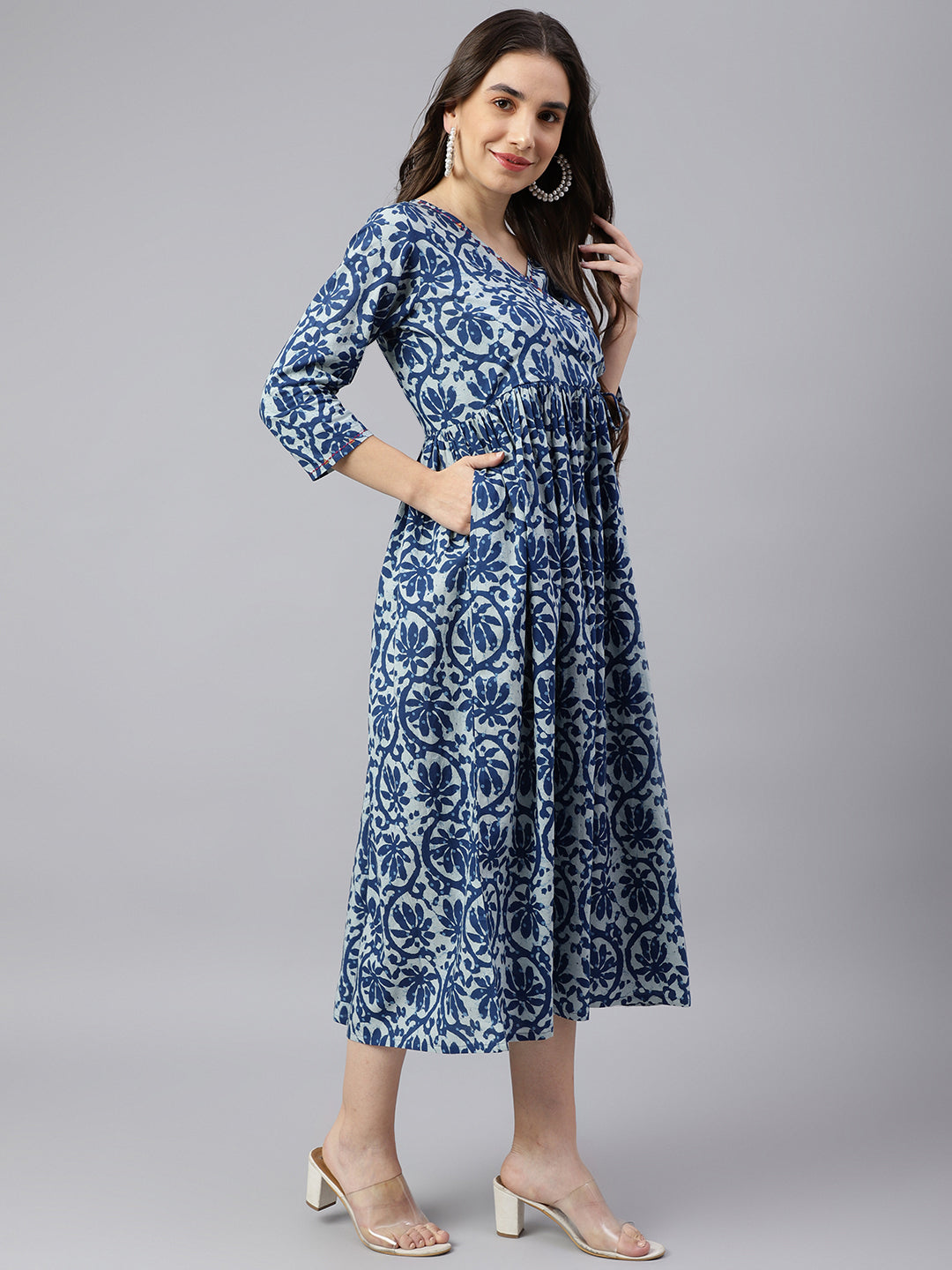 Indigo Flower Dress