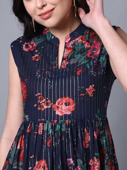 Navy Flower Dress