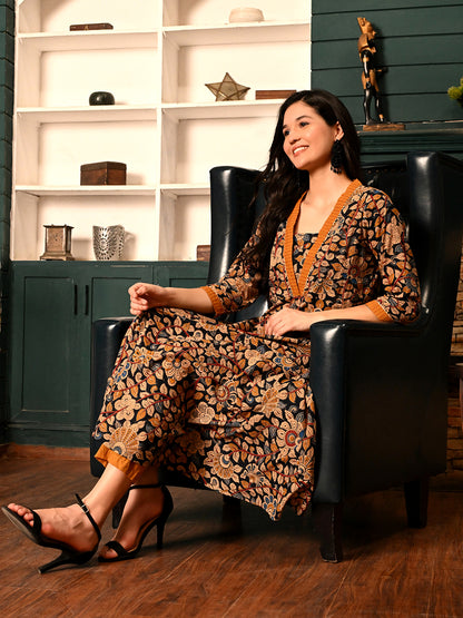 Kalamkari Flared Kurta Pant Set