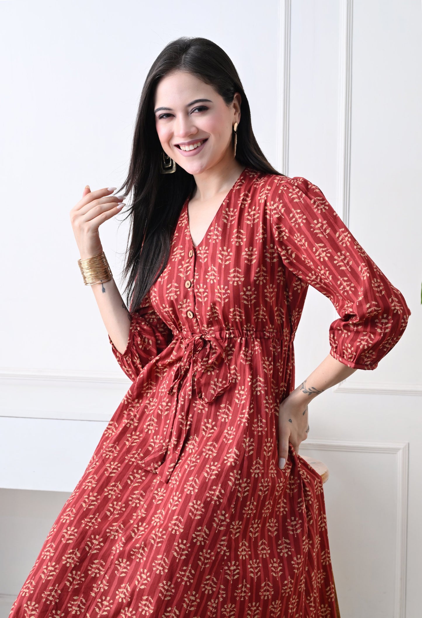 Noor Bagru Dress