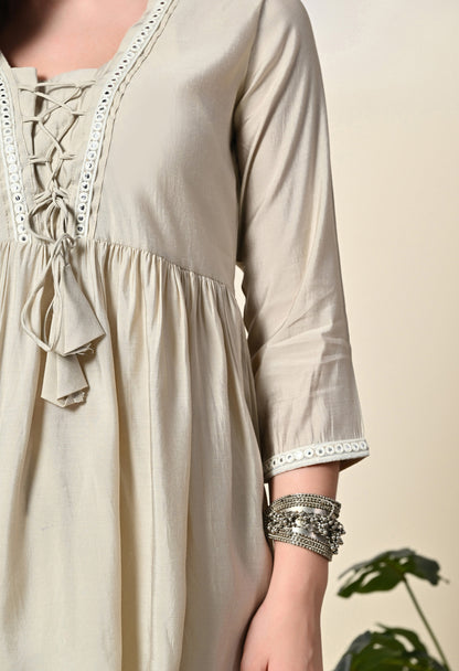 Cream Embroidered Tunic