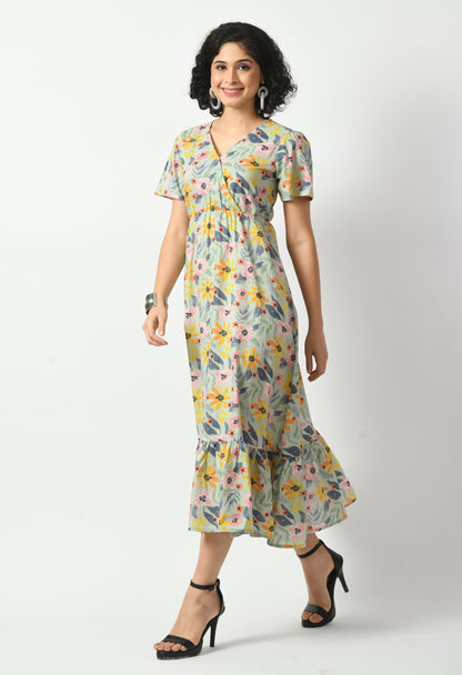 Multicolour Cotton  A-line Pocket Dress