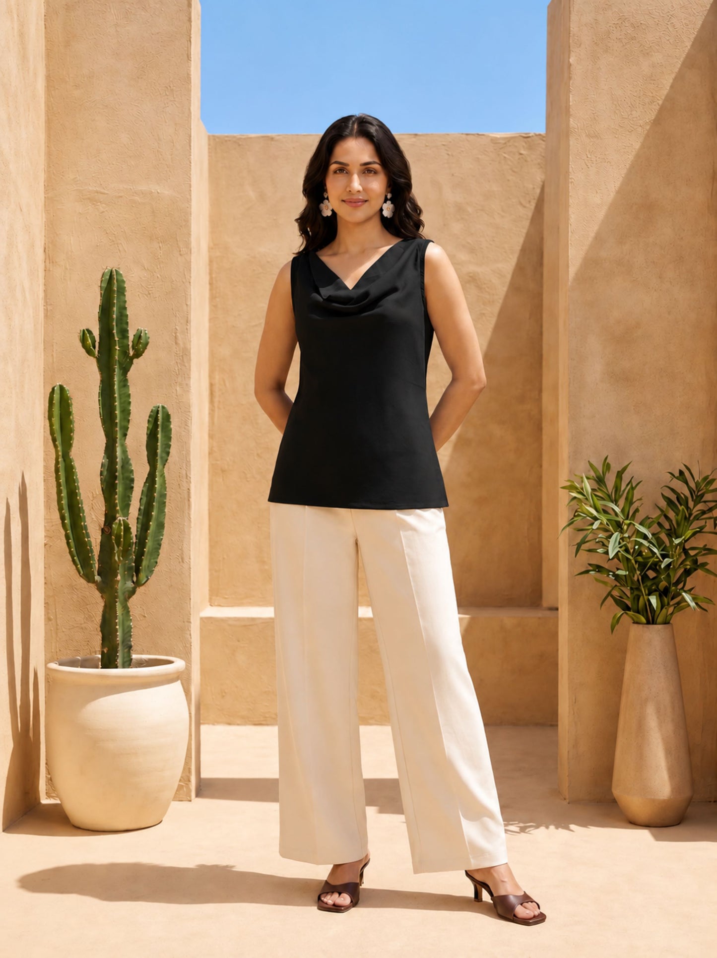 Black Cowl Top