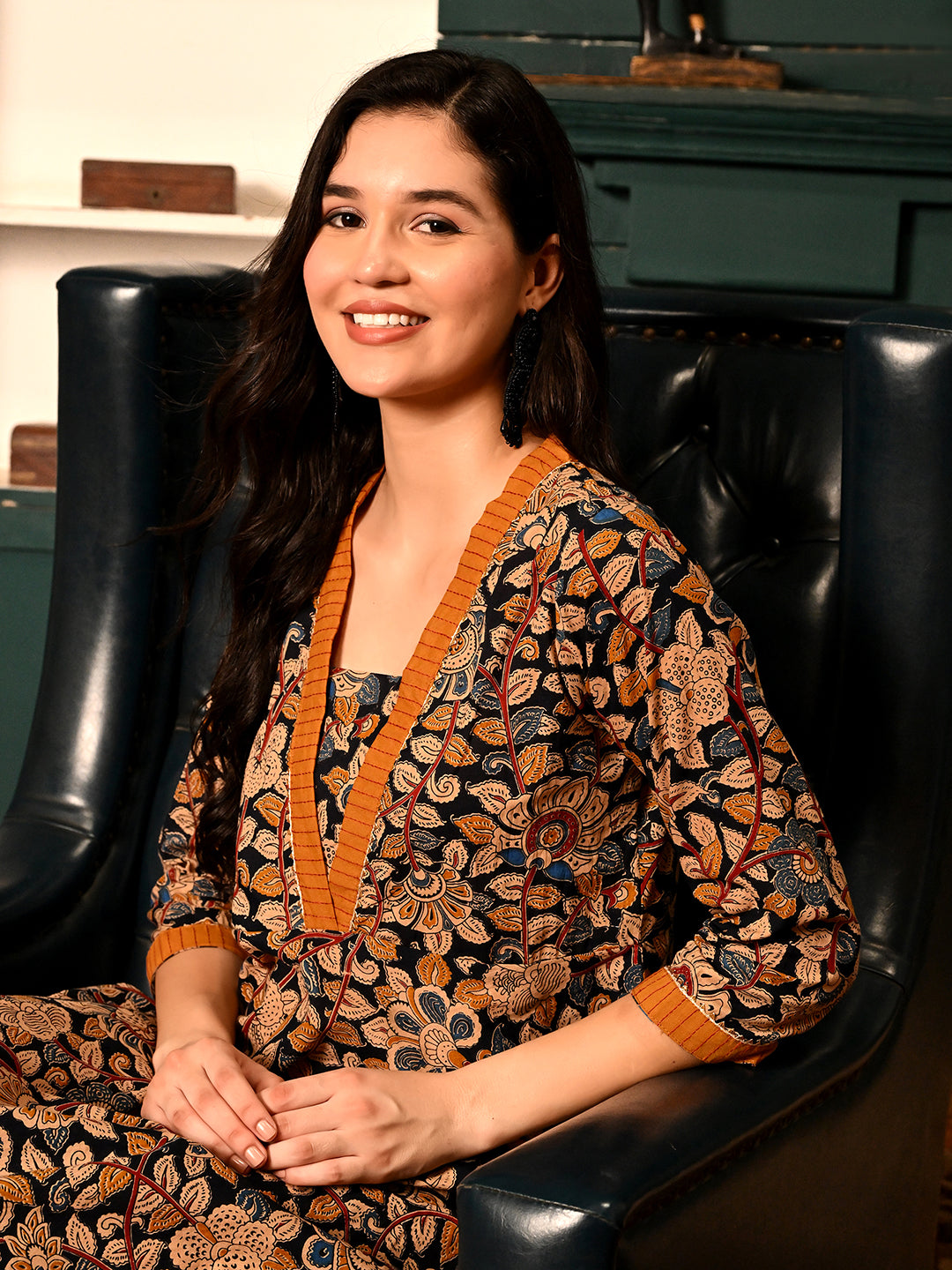 Kalamkari Flared Kurta Pant Set