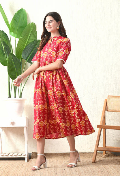 Red Ikat Dress