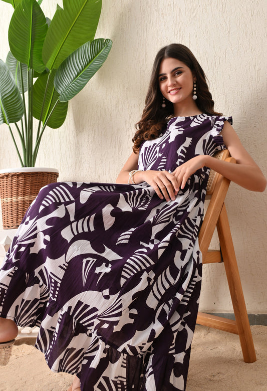 Purple Ruffle Dress