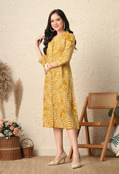 Palm Shirt Dress