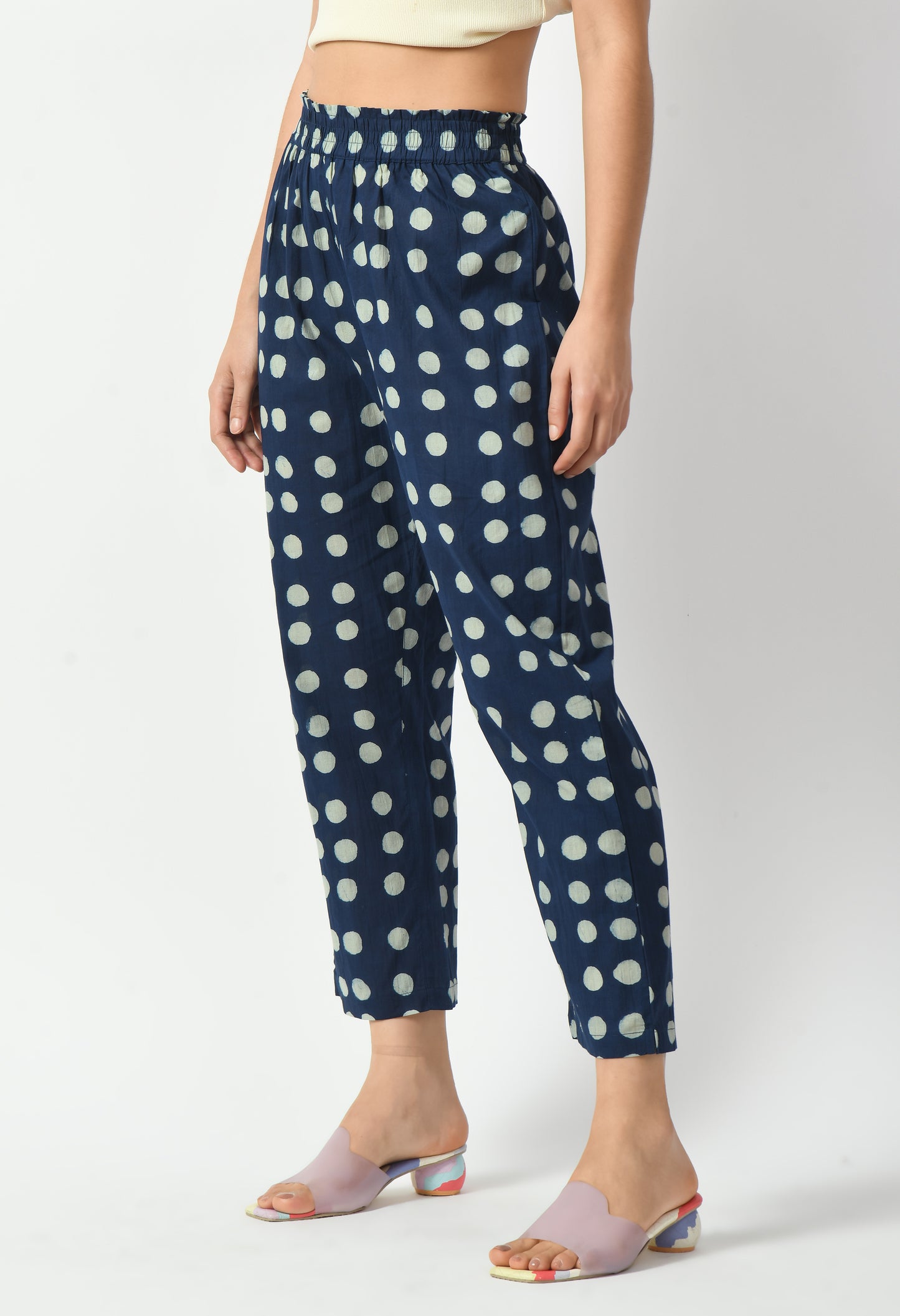 Indigo Relaxed Cotton Trousers