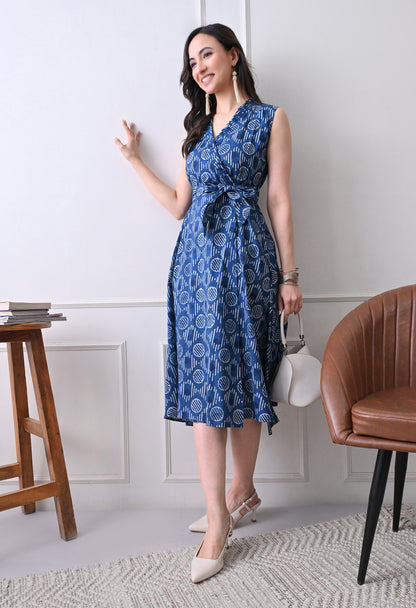 Geo Wrap Dress