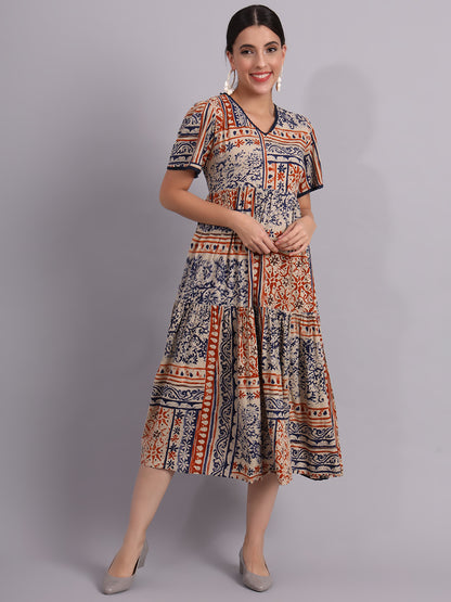 Printed stylishTiered Dress