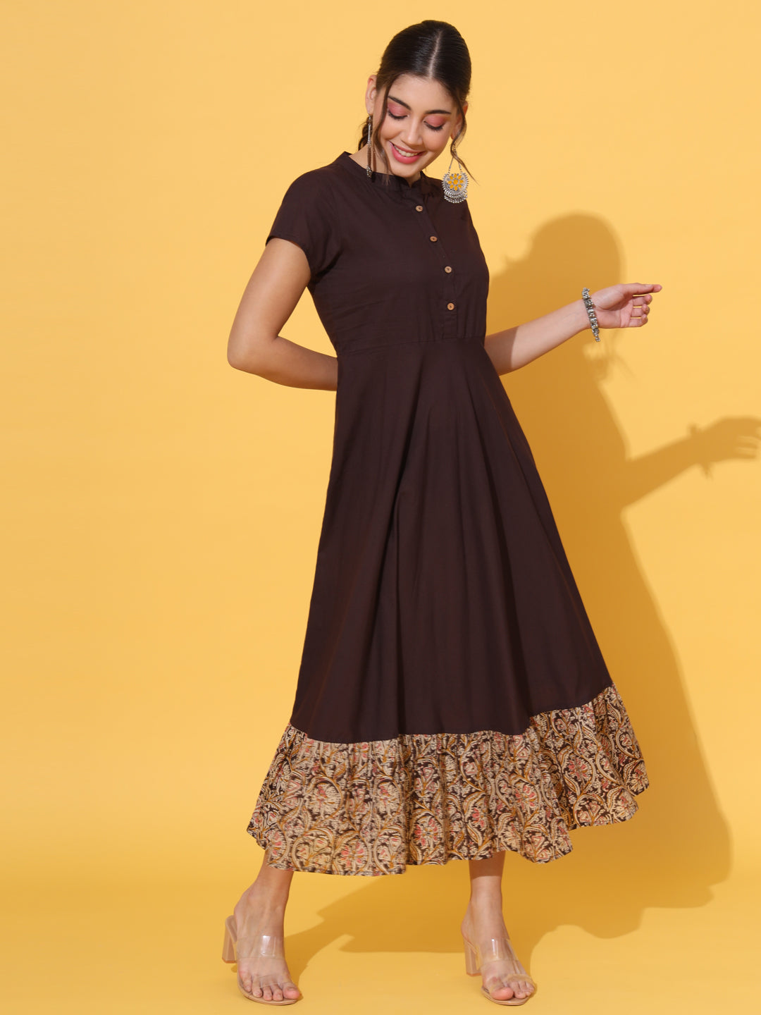 Dark Chocolate Flared Dres