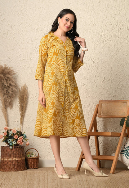 Palm Shirt Dress