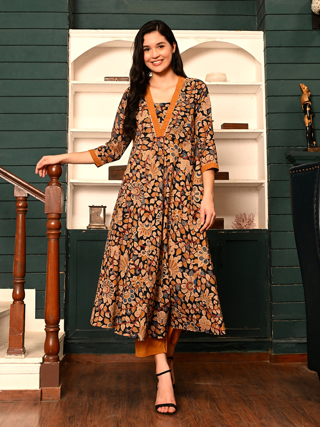 Kalamkari Flared Kurta Pant Set