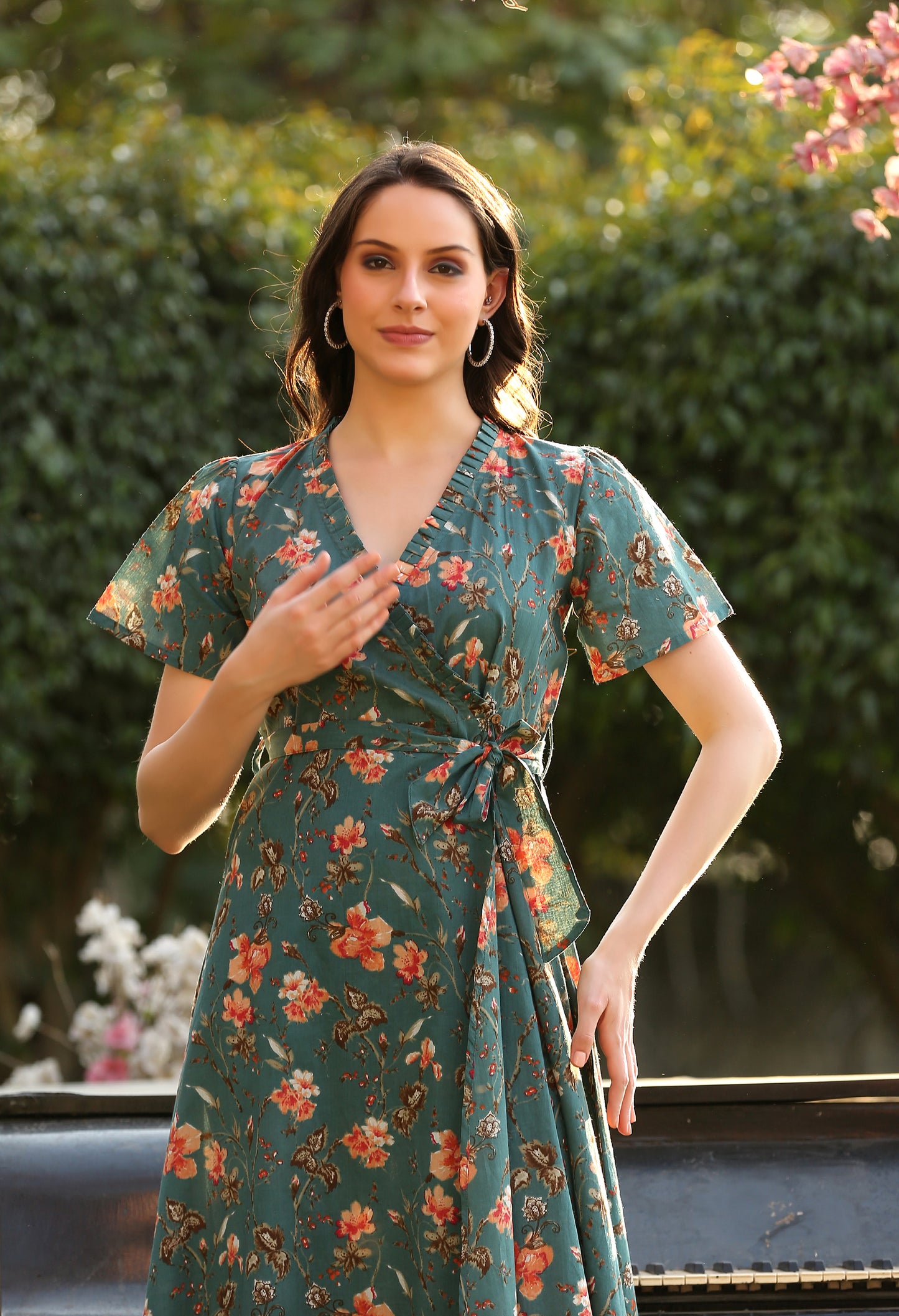 Teal Aline Wrap Dress