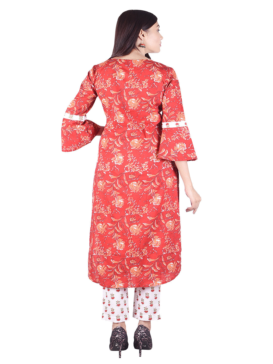 Printed Cotton Straight Kurti With Pant