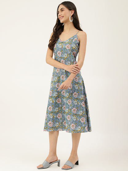 Strapy Floral Cotton Dress