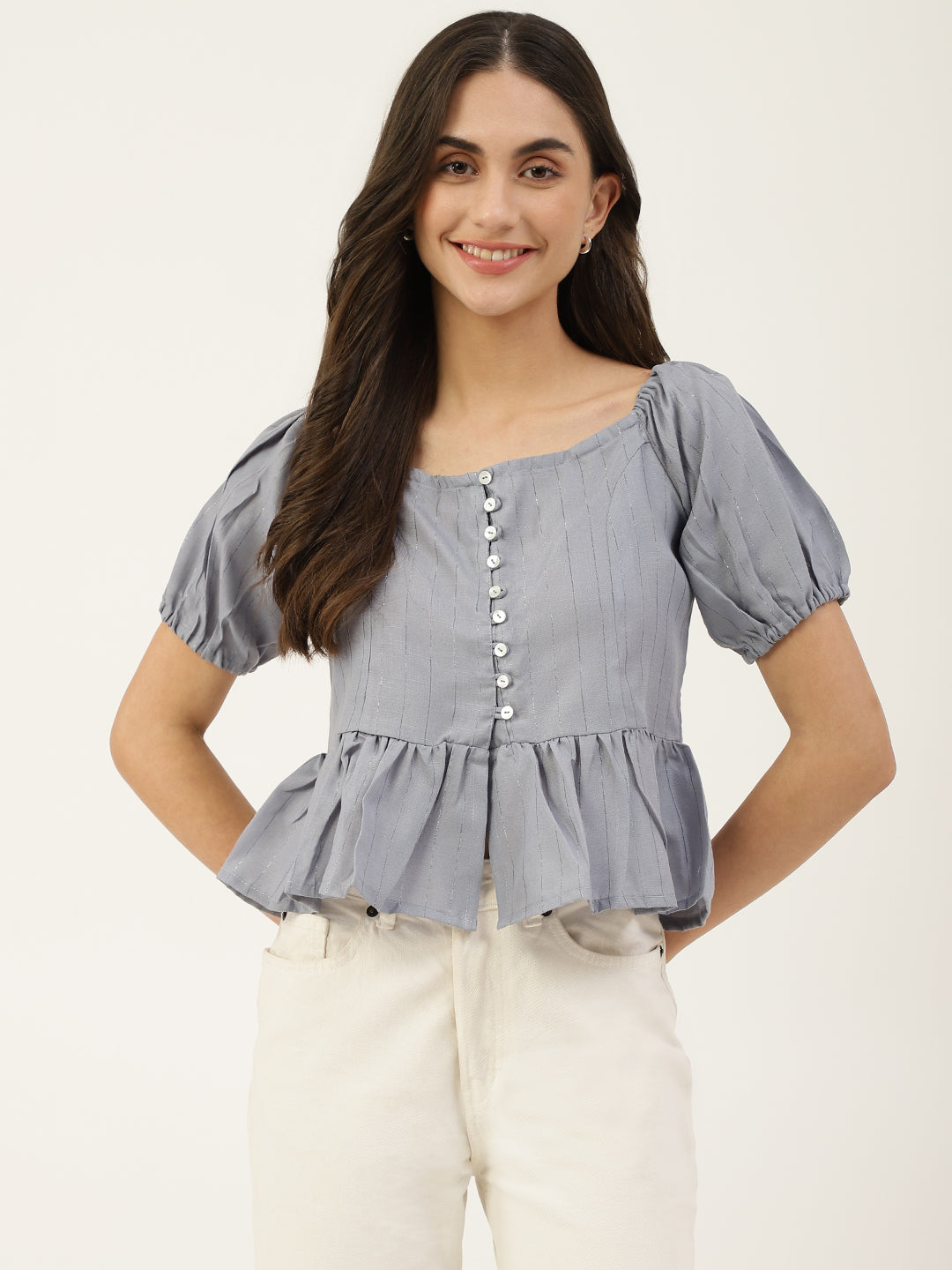 Blue Handloom Top