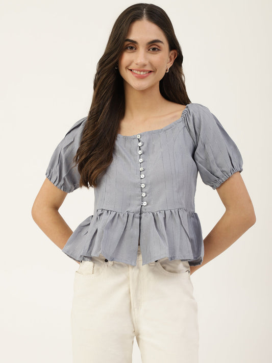 Blue Handloom Top