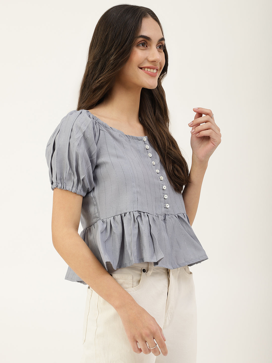 Blue Handloom Top