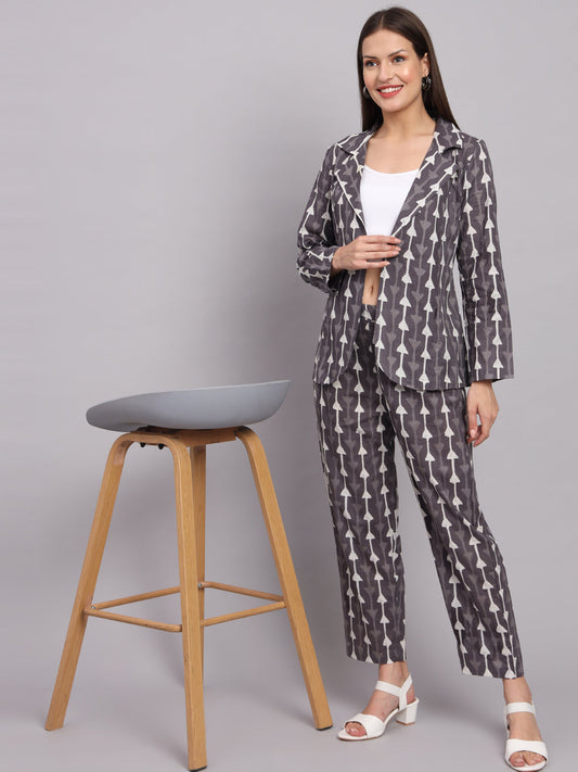 Grey Cotton Print Co-Ord Set