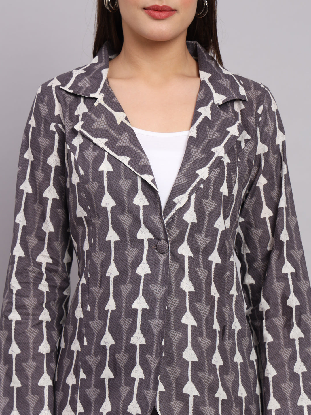 Grey Cotton Print Co-Ord Set