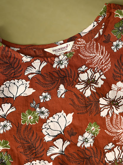 Brown Ruffle Top