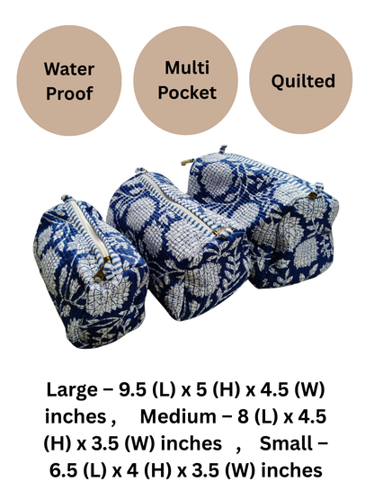 Blue Magnolia 3 Pc Pouch Set