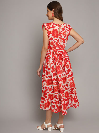 Red Fit And Flare Dress