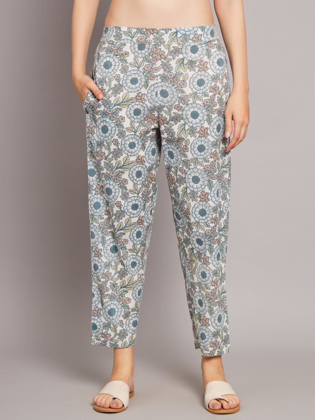 Cream Cotton Print Co-Ord Set