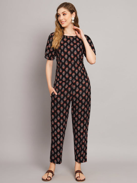 Black Ethnic Motif Co-Ord Set