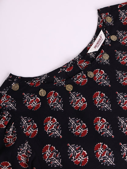 Black Ethnic Motif Co-Ord Set