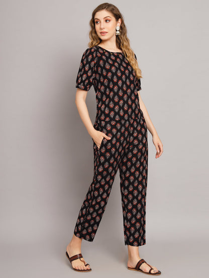 Black Ethnic Motif Co-Ord Set