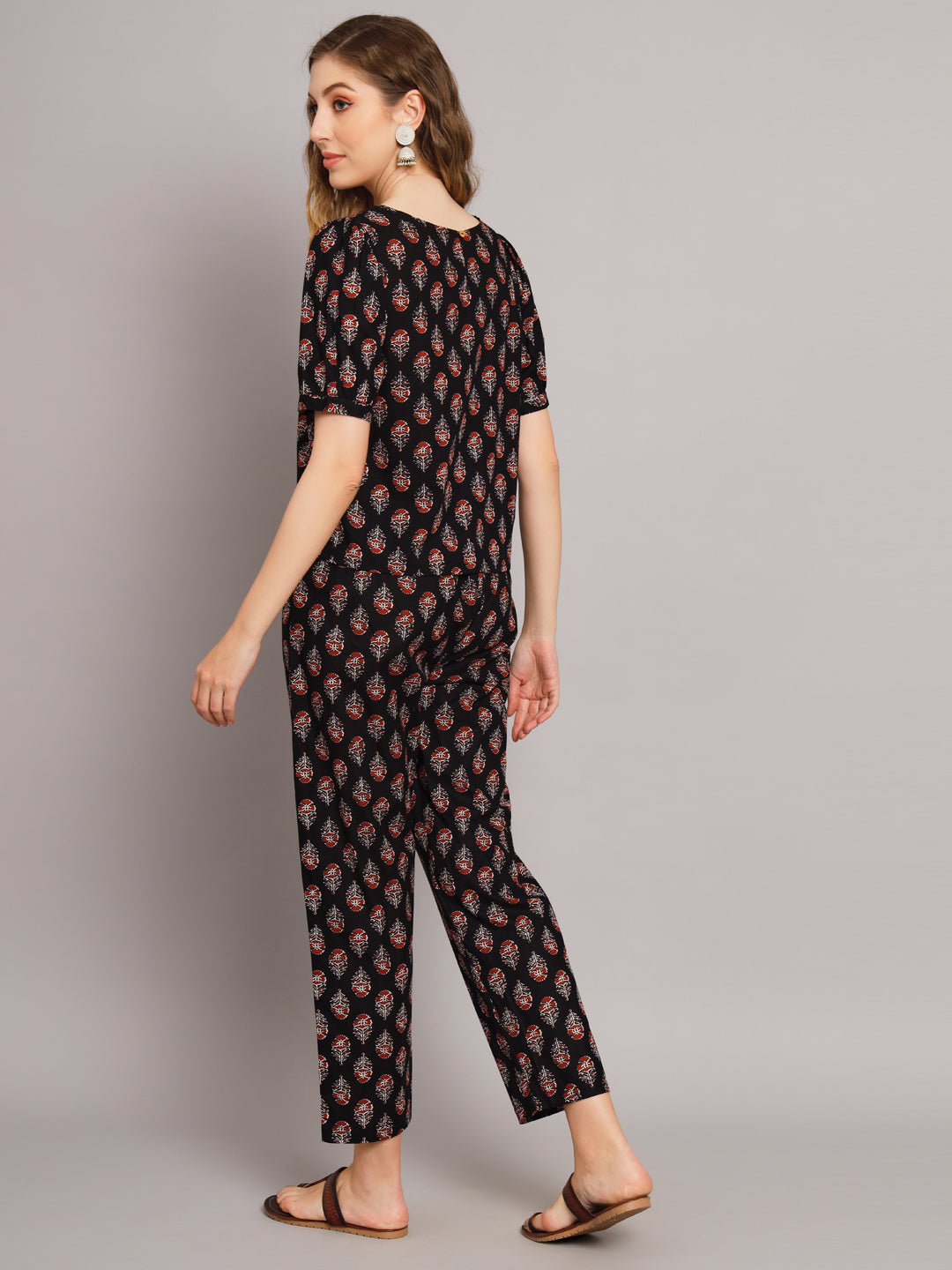 Black Ethnic Motif Co-Ord Set