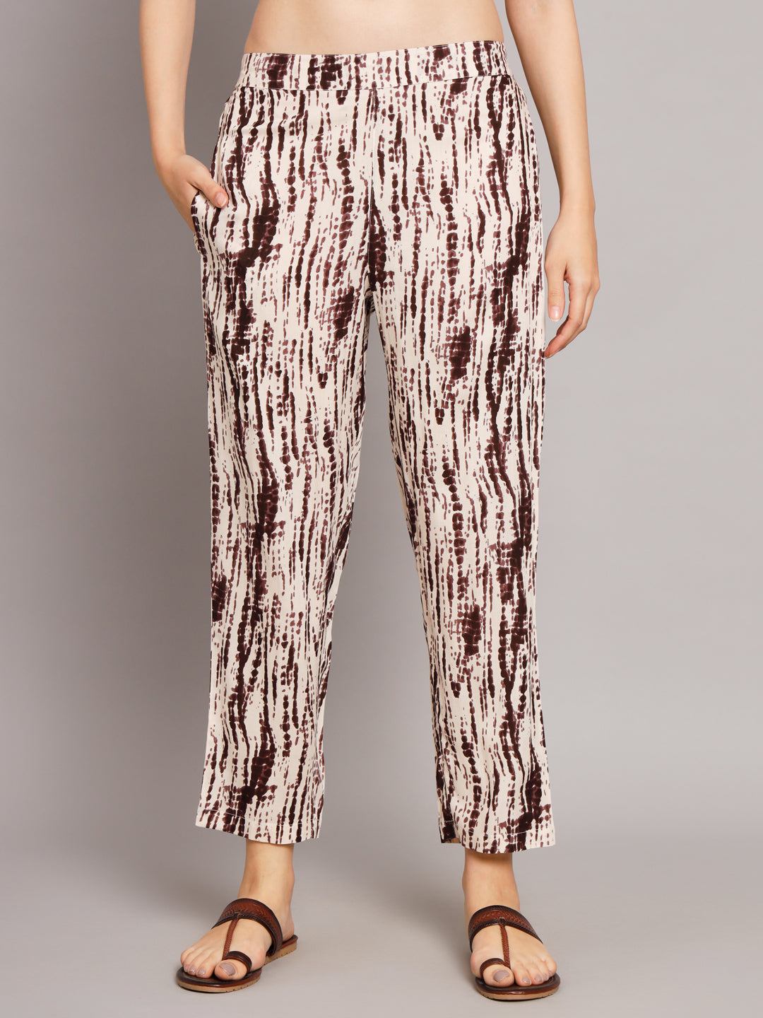 Beautiful Brown Tie & Die Print Cotton Co-Ord Set