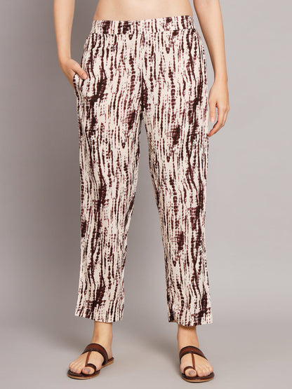 Beautiful Brown Tie & Die Print Cotton Co-Ord Set